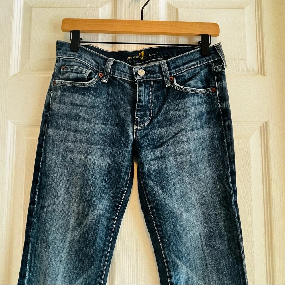 7 For All Mankind Dark Blue Women's Jeans Size 28 Straight Classic Capsule Denim - Picture 3 of 10